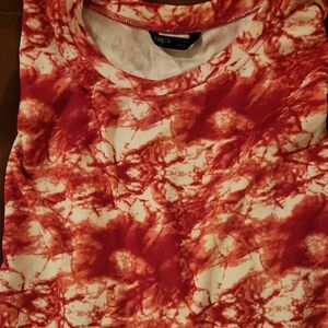 SHEIN Women's Red Tie-Dye Top
